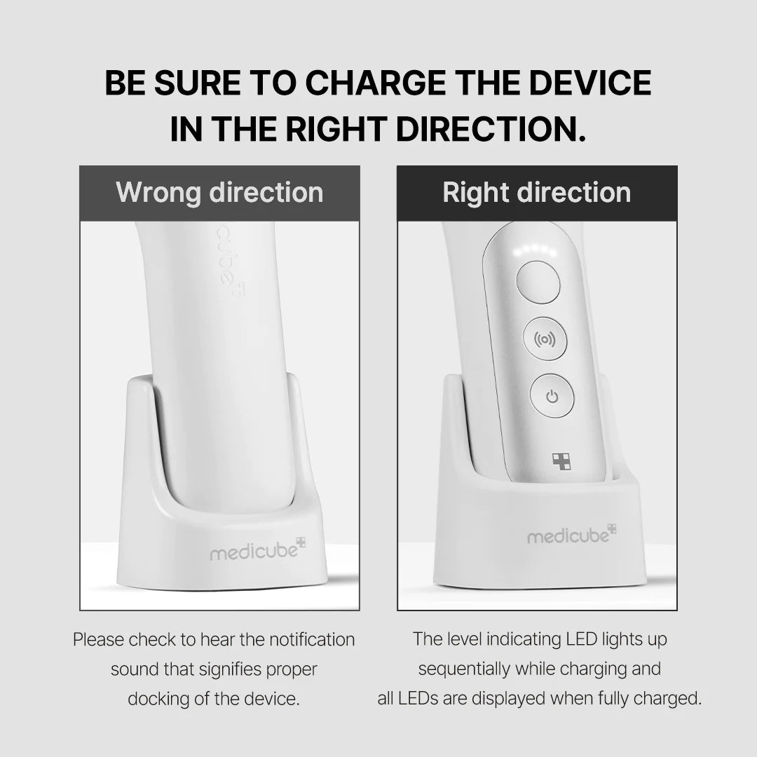 Medicube AGE-R Ussera Deep Shot infographic about charging