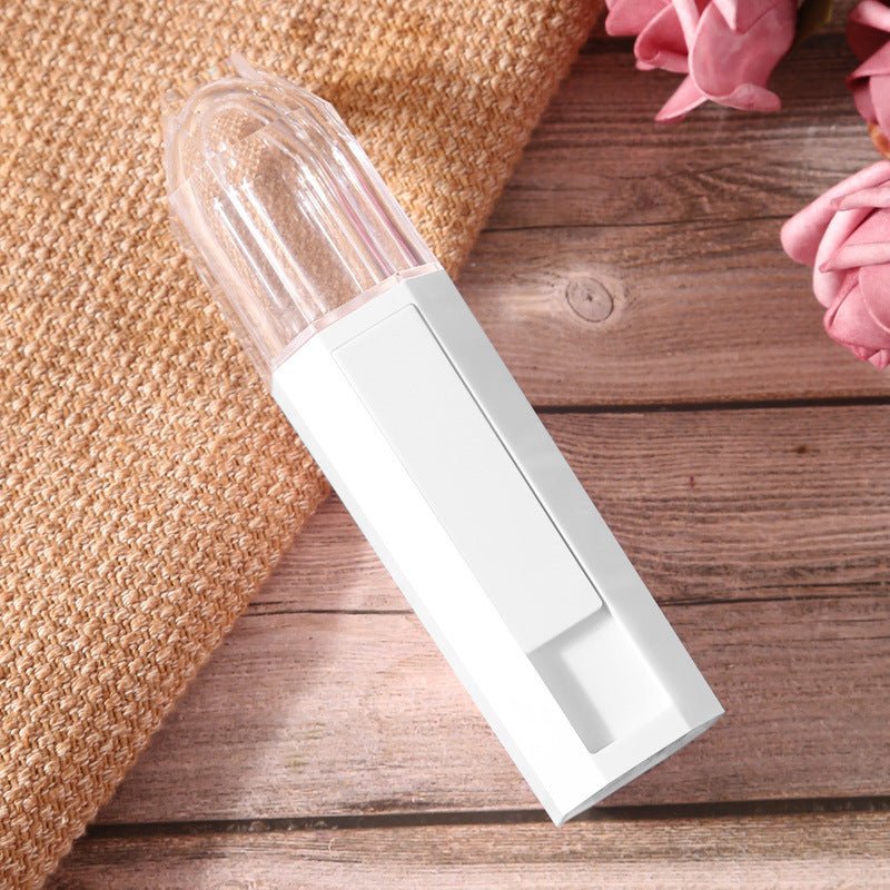 white Nano Facial Mist Spray with white covering against background