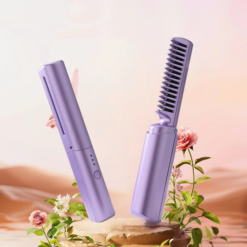 small purple Portable Hair Straightener against background